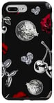 Coque pour iPhone 7 Plus/8 Plus Rouge à lèvres Esthétique Black Disco Ball Kiss Roses & Star