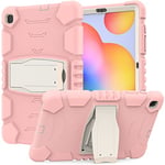 Coque Robuste pour Samsung Galaxy Tab S6 Lite, 2020 (SM-P610/P615), Protection intégrale Contre Les Chutes pour Enfants et étudiants, Taille M, Rose