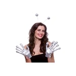 Silver Alien Gloves Adults Fancy Dress Space Costume Accessory Mens Ladies Alien