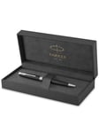 Parker Sonnet Ballpoint Pen | Matte Black Lacquer with Palladium Trim | Medium Point Black Ink | Gift Box