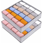 AIDUCHO Lot De 2 Organisateur De Tiroir Pliable Non-Tissé Pour Sous-Vètements, Soutien-Gorges, Chaussettes Boîte De Rangement À Compartiment Gain De