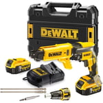 DEWALT Visseuse Plaques de Plâtre Brushless 18V XR 5Ah Li-Ion Sans Fil avec 2 Batteries et Chargeur en Coffret TSTAK DCF620P2K-QW