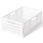 Romon Cagette Plastique avec poignées Soft-Touch, 43 x 29 x 17 cm, Cagette Plastique Pliable, Caisse de Rangement Pliante Stable en Plastique Panier Pliable pour Cuisine/Chambre d'enfant/Bureau