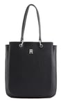 Tommy Hilfiger Cabas Femme Sac TH Emblem Work Tote Fermeture Éclair, Noir (Black), Taille Unique