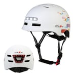 Casque de Vélo avec Lumière LED Casque Trottinette Electrique Certifié CE BMX Cyclisme Sport Casuque pour Hommes et Femmes Clignotant Casque VTT et VTC pour Adultes et Enfantes Route Urbain Ville