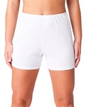 Bellivalini Femme Pantalon Court Shorts de Soie de Viscose BLV50-270 (Blanc, XXL)