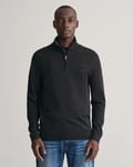 GANT - Genser i merinoull med half-zip til herre dark charcoal melange