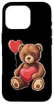 Coque pour iPhone 16 Pro Ours en peluche coeur amour joyeux Saint-Valentin