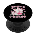 Lait aux fraises du Japon Anime Chat Kawaii Strawberry Lait PopSockets PopGrip Adhésif