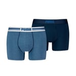 Puma Kalsonger 2P Everyday Placed Logo Boxer Jeansblå bomull Large Herr