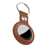 KeyBudz AirTag Leather Keyring, Apple AirTags Pendant, Protective Case with Key Ring, Brown