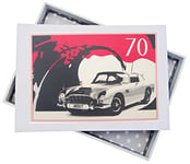 White Cotton Cards Album Photo 70th Birthday, Mini, Voiture Classique, Blanc