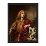 Artery8 Ferdinand Bol Self Portrait Painting Artwork Framed Wall Art Print 18X24 Inch