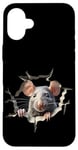 iPhone 16 Plus Mouse Hole Peeking Mice Cute Mouse Costume Boys Girls Men Case