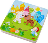 HABA 303536 Wooden Puzzle Frolicking Animal Children, Multicolour