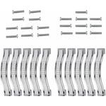 Lot de 10 poignées de tiroir en alliage strass cristal pour commode armoire de cuisine placard, Silver, 128MM-10PCS