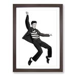 Big Box Art Elvis Presley The Jailhouse Rock Framed Wall Art Picture Print Ready to Hang, Walnut A2 (62 x 45 cm)