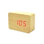 Réveil Horloge Numérique LED Effet Bois Son Alarme Température Date 04094