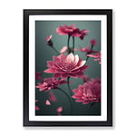 The Unreal Flowers Framed Print for Living Room Bedroom Home Office Décor, Wall Art Picture Ready to Hang, Black A3 Frame (34 x 46 cm)