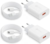 2-Pack Chargeur Charge Rapide Type C Avec Câble Usb C 2m Pour Samsung Galaxy S21 S20 S10 S9 S8 A04s A14 A15 A25 A34 A55, Xiaomi, , Huawei, Quick Charge 3.0 Adaptateur Pr Usb Chargeur[L1186]