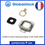 Lentille Caméra en Verre + Contour Silver pour Samsung Galaxy J3 2016 SM-J320F