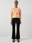 L.K.Bennett Henrietta Flowers Wool Blend Jumper, Camel