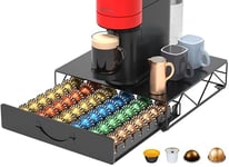 HFHOME Porte-capsules Nespresso Vertuoline, porte-dosettes de café, tiroir de rangement pour 48 capsules de café Vertuo et 48 capsules Dolce Gusto