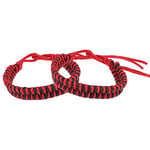 mumbi Lot de 2 bracelets d'amitié surfeur tressés Noir/rouge