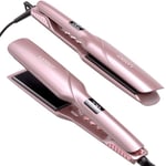 LANDOT Ceramic Hair Straighteners Flat Iron: 1.75 Inch (45 mm) Wide Professional Flat Iron for All Hair Types - Adjustable Temp 120C-230C Fast Heat up Dual Voltage Straightening Iron