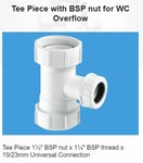 McALPINE V33T Low Level Toilet Overflow to Flush Pipe Connector Tee 40mm 1½"