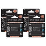 Eneloop Lot de 4 Blisters de 2 Piles Rechargeables Pro Micro AAA 930 mAh