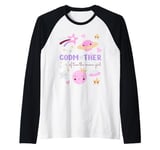 Godmother of Two The Moon Girl Stars Space 2nd Birthday Raglan Baseball Tee