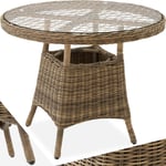 Table de jardin en aluminium avec plateau en verre 91x73,5cm - meuble de balcon, mobilier de jardin, table de balcon