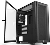 AIR 1000 Lite Boîtier ATX pour tour moyenne Noir 3 ventilateurs 120 mm haut débit d'air pré-installés Panneau latéral en verre pivotant Panneau avant en maille Espace de mise à niveau pour GPU