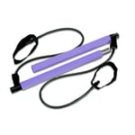 LIWEIXKY Kit De Barre De Pilates avec Bande De Résistance, Bâton D'Exercices De Fitness À Domicile Portable Multifonctionnel, Entraînement Corporel Total, pour Yoga, Perte De Poids, Étirement Purple