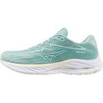 Mizuno Wave Rider 27 Womens Running Shoes Green Cushioned Comfort Run Trainers