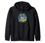 Wild Floral Wolf Surrounded By Blossoms Zip Hoodie