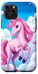 iPhone 11 Pro Pink Unicorn with Clouds and a Bright Rainbow Case