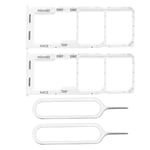 2pcs Dual SIM Card Tray Holder Micro SD for Samsung Galaxy A13 4G 2022 White