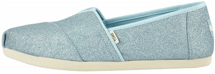 Toms Classic Light Blue Glitter Womens Canvas Espadrilles Shoes