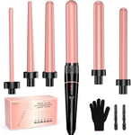 BESTOPE PRO Hair Curler 6-in-1 Curling Wand Set, Curling Iron with 2 Temperatur