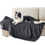 Lesure Couverture Imperméable pour Ghiens Grande Taille - 127x152cm Couverture pour Chiens Lavable, Protection de Canapé pour Chiens en Polaire Sherpa, Couverture pour Chats Douce et Moelleuse, Noir