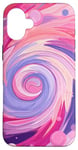 iPhone 16 Plus Swirl Pink Color Illustration Pattern Abstract Art Case