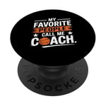 Cadeau amusant de basket-ball My Favorite People Call Me Coach PopSockets PopGrip Adhésif