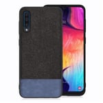 Samsung Galaxy A50 fodral med tygstruktur - Svart / Blå