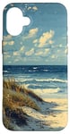 Coque pour iPhone 16 Plus Plage de sable avec dunes - Graphique vintage