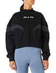 Nike DD5433 W NSW AIR FLC MOCK LS TOP Sweatshirt women's black/dk smoke grey/(white) M