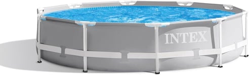 Intex 26700NP Prisma Frame Piscine Hors Sol Ronde 4485 L Acier Et PVC Gris 305x7