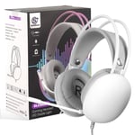 Gaming Headset Headphones with Mic & LED Light 3.5MM Port &PS5 RGB USB Headphone