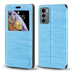 LG Wing 5G Case, Wood Grain Leather Case with Card Holder and Window, Magnetic Flip Cover for LG Wing 5G